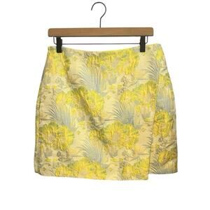 On Twelfth Yellow Floral Jacquard Mini Skirt